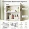 Over Toilet Storage Cabinet Carbon Steel 2-Cabinet 4-Hook Organizer